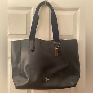 Coach Navy Leather Small Tote Bag